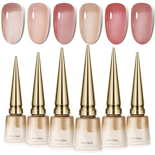 EONFAVE 6 Farben UV Nagellack Set, Nude-Rosa Gel Nagellack Glänzend Lang Anhaltend Nagellack, Frauen Und Mädchen DIY UV/LED Nagel Design UV Gel, Soak-Off Gel Polish Für UV Lampen von EONFAVE