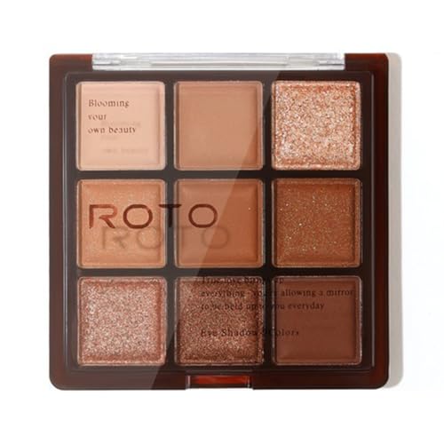 EONFAVE Schokolade Lidschatten Palette, 9 Farben Lidschatten Palette Braun Lidschatten Make-Up Paletten, Nude-Ton Langanhaltender Schimmer Matte Reisegröße Lidschatten Für Frauen Mädchen von EONFAVE