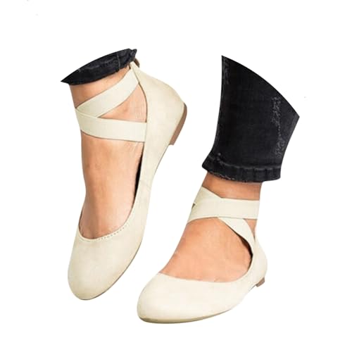 Damen Ballerina Bequeme Sommerschuhe Damen Ballerinas Slip On mit Komfort Tanzschuhe Ballet Schuhe Flat Flache Schuhe für Damen Klassische Freizeitschuhe Weich Brautschuhe von EQWIGKEIT