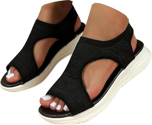 EQWIGKEIT Damen Sandalen Sommer Mesh Orthopädische Schuhe Bequem Waschbare Slingback Orthopädische Slide Sport Sandaletten mit Weiche Fussbett Outdoor Wassersandalen Casual Strick Plateau Sandalen EQWIGKEIT Damen Sandalen Sommer Mesh Orthopädische Schuhe Bequem Waschbare Slingback Orthopädische Slide Sport Sandaletten mit Weiche Fussbett Outdoor Wassersandalen Casual Strick Plateau Sandalen von EQWIGKEIT