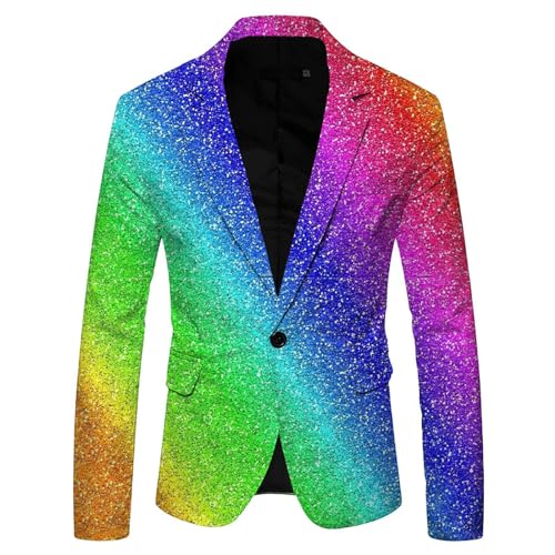 EQWIGKEIT Festival Outfit Herren Sakko Hochzeit Ein-Knopf Blazer Karneval Kostüm Freizeit Elegant Anzugjacke Lässig Jacke Performance-Kostüm Slim Fit Pailletten Glitzerjacke Outerwear EQWIGKEIT Festival Outfit Herren Sakko Hochzeit Ein-Knopf Blazer Karneval Kostüm Freizeit Elegant Anzugjacke Lässig Jacke Performance-Kostüm Slim Fit Pailletten Glitzerjacke Outerwear von EQWIGKEIT