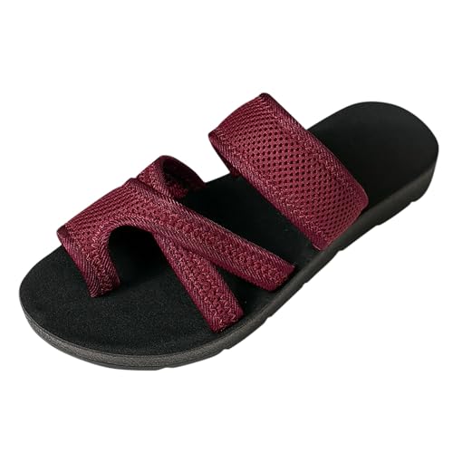 EQWIGKEIT Sandalen Damen Sommer Mesh Strandsandalen Big Toe Hallux Valgus Schuhe Frauen Bequeme Orthopädische Zehentrenner Sandaletten Pantoletten Strand Flip Flops von EQWIGKEIT