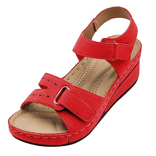 EQWIGKEIT Sandalen Damen Sommer Outdoor Sandals Weiche Sohl Orthopädische Flip Flops Damen Sommer Sandaletten Weichen Sohlen Leichte Strandsandalen Damen Bequeme Sommerschuhe Elegante Schöne von EQWIGKEIT