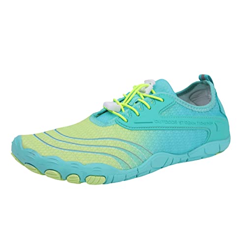 EQWIGKEIT Unisex Barfußschuhe Damen Outdoor Zehenschuhe Wasserfest Strandschuhe Badeschuhe Unisex Surfschuhe Schwimmschuhe Sommer Schnell Trocknend Breathable Aquaschuhe Leicht Traillaufschuhe von EQWIGKEIT