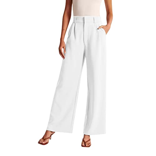 EQWIGKEIT Weite Hose Damen Sommer Marlenehose Leicht Freizeithose Business High Waist Palazzo Elegant Locker Stoffhose Bequeme Mit Taschen Anzughose Sommerhosen EQWIGKEIT Weite Hose Damen Sommer Marlenehose Leicht Freizeithose Business High Waist Palazzo Elegant Locker Stoffhose Bequeme Mit Taschen Anzughose Sommerhosen von EQWIGKEIT