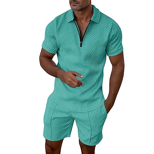 EQWIGKEIT Herren Trainingsanzug Set Lässig Sommer Anzug Herren Casual T Shirts Und Kurze Hose Freizeitanzug Baggy Jogginganzug Herren Set 2 Teiliges Bedruckter Outfit Set Casual Sportanzug von EQWIGKEIT