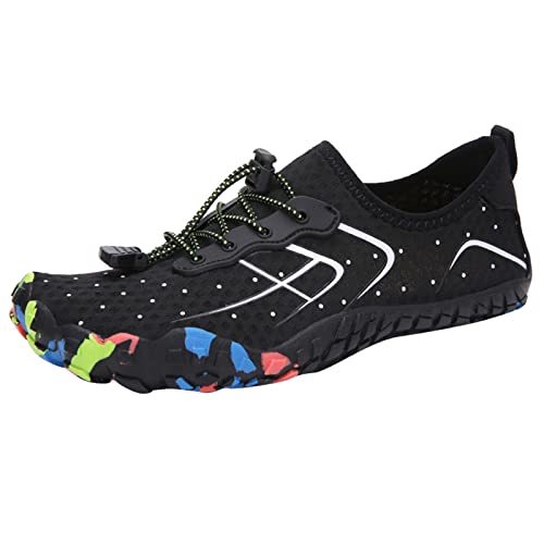 Unisex Barfußschuhe Traillaufschuhe Sommer Schnell Trocknend Wasserfest Badeschuhe Surfschuhe Outdoor Traillaufschuhe Aquaschuhe Breathable Schwimmschuhe Leicht Strandschuhe Unisex Zehenschuhe von EQWIGKEIT