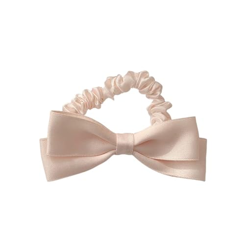 Bowknot Kopfbedeckung Mädchen elastische Haarbänder Kopf Seil Krawatte Pferdeschwanz Haar Kreis Frau Haarschmuck Dame Kopfschmuck (Color : Beige) von ERICAT