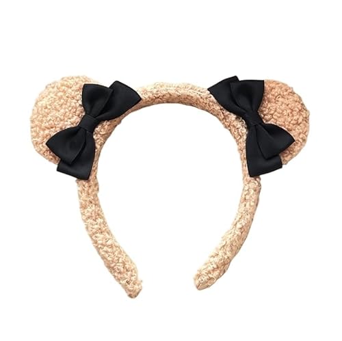 Braune Bärenohren Stirnband verkleiden Haarbänder for Frauen Ohren Plüsch Stirnband Mädchen Haarschmuck (Color : Khaki) von ERICAT