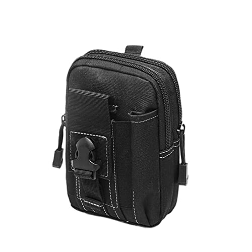 Hüfttasche Herren Freizeittasche Reisegeldbörse Wasserdichter Gürtel Reißverschluss Taktischer Outdoor Sport Fanny Multifunktionspack Handytasche (Color : Black) von ERICAT