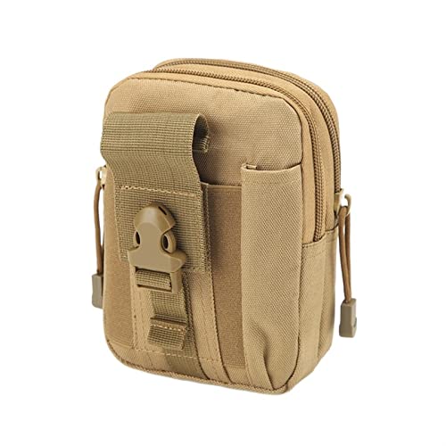 Hüfttasche Herren Freizeittasche Reisegeldbörse Wasserdichter Gürtel Reißverschluss Taktischer Outdoor Sport Fanny Multifunktionspack Handytasche (Color : Khaki) von ERICAT