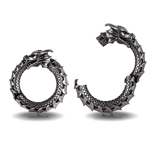 ERKUOO 2PCS Ohr Gewichte Messgeräte Kleiderbügel für gestreckte Zarte Drachen Typ baumelnde Ohren Punk Ohrtunnel Plug Taper Ring Expander Ohrringe Piercings für Frauen Männer 5mm von ERKUOO