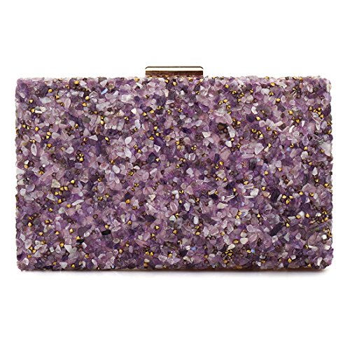 EROUGE Lila Clutch Geldbörsen für Frauen Elegant Lavendel Abendtasche für Hochzeit Party, Violett, Einheitsgröße von EROUGE