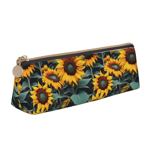 ERTTNT Praktisches Federmäppchen mit Wildblumen-Motiv und Sonnenblumen-Aufdruck, dreieckig, mit Reißverschluss, Schreibutensilien, Alltagsgegenstände, Weiß, One Size ERTTNT Praktisches Federmäppchen mit Wildblumen-Motiv und Sonnenblumen-Aufdruck, dreieckig, mit Reißverschluss, Schreibutensilien, Alltagsgegenstände, Weiß, One Size von ERTTNT