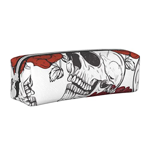 ESASAM Federmäppchen aus Leder mit floralem Totenkopf, einfaches und stilvolles Federmäppchen – Schreibwaren-Organizer und Reiseaufbewahrung, Stifthalter, Federmäppchen, Federmäppchen, Künstlerbedarf, ESASAM Federmäppchen aus Leder mit floralem Totenkopf, einfaches und stilvolles Federmäppchen – Schreibwaren-Organizer und Reiseaufbewahrung, Stifthalter, Federmäppchen, Federmäppchen, Künstlerbedarf, von ESASAM