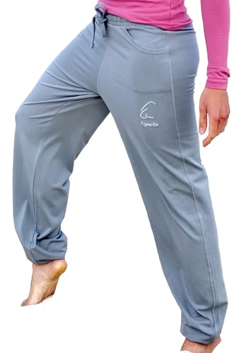 ESPARTO Yogahose Sitaara Herren und - Boyfriend Style - Damen in Bio-Baumwolle (Delfingrau, XL) von ESPARTO