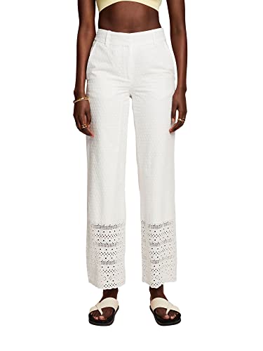 ESPRIT Damen 043EO1B306 Hose, 100/WHITE, 42 von ESPRIT