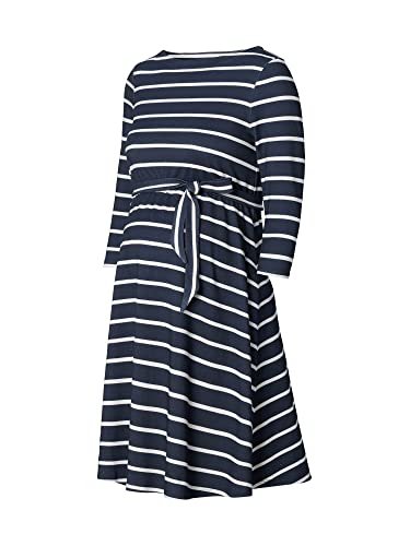 ESPRIT Maternity Damen jurk 3/4 mouw streep Kleid, Dark Blue - 405, 36 EU von ESPRIT Maternity