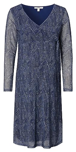 ESPRIT Maternity Damen Dress Nursing Long Sleeve Allover Print Kleid, Dark Blue-405, S von ESPRIT Maternity