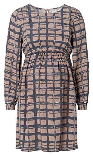 ESPRIT Maternity Damen Dress Woven Nursing Long Sleeve Check Kleid, Taupe Grey - 056, 36 EU von ESPRIT Maternity