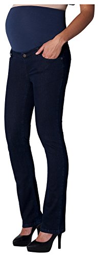 ESPRIT Maternity Damen Jeans OTB Straight Umstandsjeans, Blau (Darkwash 910), 36 (Herstellergröße: 36/32) von ESPRIT Maternity