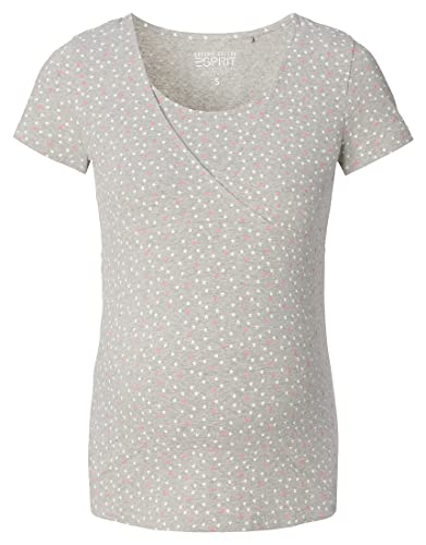 ESPRIT Maternity Damen Nightwear Nursing All-over Print Pyjamaset, Light Grey Melange - 045, 38 EU von ESPRIT Maternity