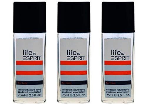 3x Esprit Herrendüfte life by Esprit Man Parfum Deodorant Spray 75 ml (3er Pack) von ESPRIT