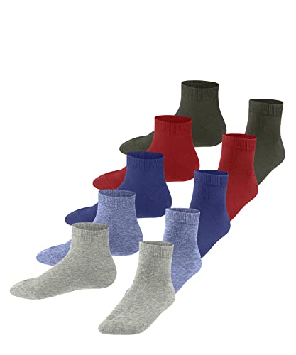 ESPRIT Unisex Kinder Sneakersocken Solid-Mix 5-Pack K SN Baumwolle kurz einfarbig 5 Paar, Mehrfarbig (Sortiment 0020), 35-38 von ESPRIT