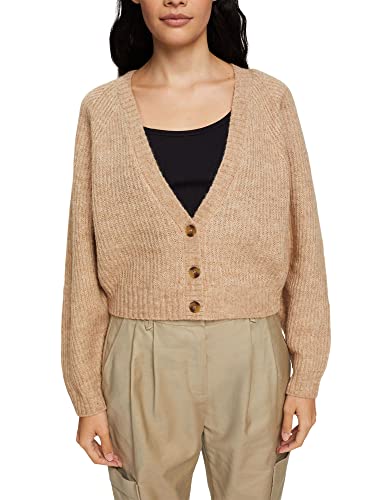 ESPRIT Damen 092ee1i306 Strickjacke, New Cream Beige, M EU von ESPRIT