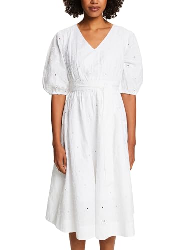 ESPRIT Damen 034ee1e353 Kleid, 100/White, 42 von ESPRIT