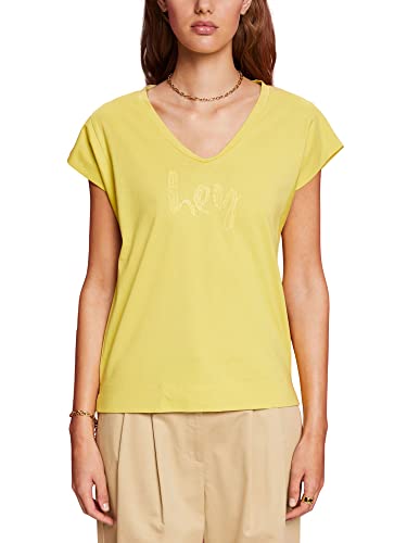 ESPRIT Damen 053EO1K308 T-Shirt, 765/DUSTY Yellow, S von ESPRIT