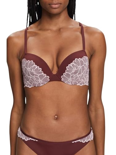 ESPRIT Damen Big Flower Lace Rcs Clas.push Push Up BH, Rust Brown, 75A EU von ESPRIT