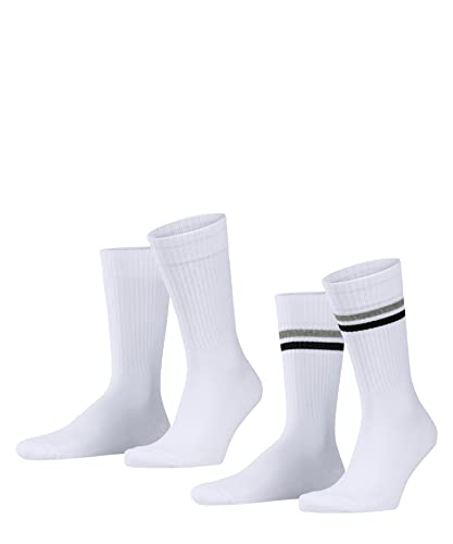 ESPRIT Herren Socken Tennis Stripe 2-Pack M SO Baumwolle gemustert 2 Paar, Weiß (White-Mix 2020), 39-42 von ESPRIT