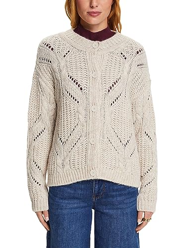 ESPRIT Offenmaschiger Strick-Cardigan aus Wollmix von ESPRIT