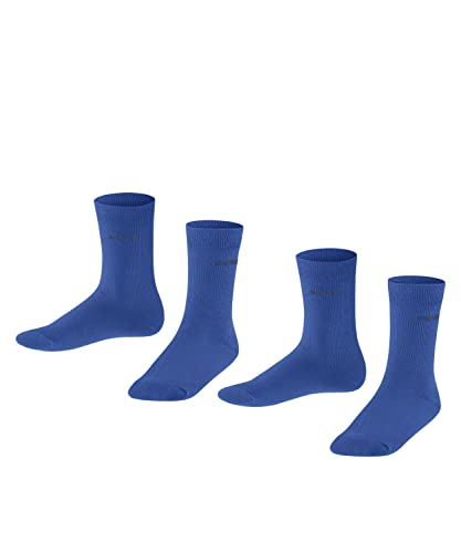 ESPRIT Unisex Kinder Socken Foot Logo 2-Pack K SO Baumwolle einfarbig 2 Paar, Blau (Deep Blue 6046), 35-38 von FALKE