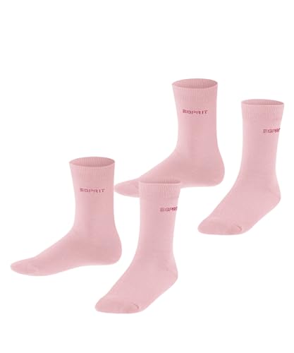 ESPRIT Unisex Kinder Socken Foot Logo 2-Pack K SO Baumwolle einfarbig 2 Paar, Rosa (Orchid 8985), 23-26 von ESPRIT