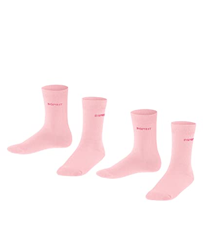 ESPRIT Unisex Kinder Socken Foot Logo 2-Pack K SO Baumwolle einfarbig 2 Paar, Rosa (Orchid 8985), 23-26 von ESPRIT