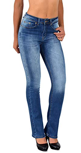 ESRA Schlaghose Damen 70er Weite Hose Damen Bootcut Jeans Damen bis Übergröße B700 von ESRA