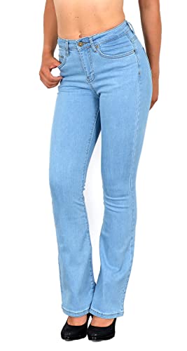 ESRA Bootcut Jeans Damen High Waist Damen Jeans Bootcut Stretch Jeans Damen Flared Schlaghose Wide Leg Jeans Bootcut Damen Weite Hose Jeanshose bis Plus Size B100 von ESRA