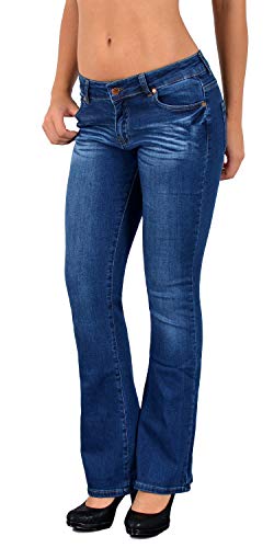 ESRA Jeans Damen Bootcut Jeanhose Damen Schlaghose Bootcut Jeans Damen Jeans Stretch Low Waist Jeans Damen Hüftjeans Weite Hose Damen Flared Jeans Hose Damen bis Übergröße Große Größe B400 von ESRA