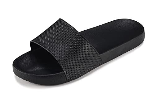 ESTRO Badeschlappen Damen Badelatschen Damen - Gummi Schlappen Damen Badeschlappen Herren Slides Damen Badelatschen Herren Duschschuhe Herren F97 (41, Schwarz 1) von ESTRO