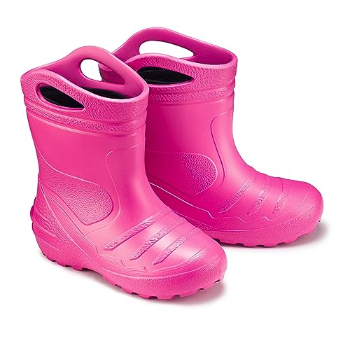 ESTRO Kinder Gummistiefel Mädchen Gefüttert - Regenstiefel Kinder Gummistiefel Kinder Leicht Regenschuhe Kinder Gummistiefel Jungen Gefüttert K051 (27 EU, Rosa) von ESTRO