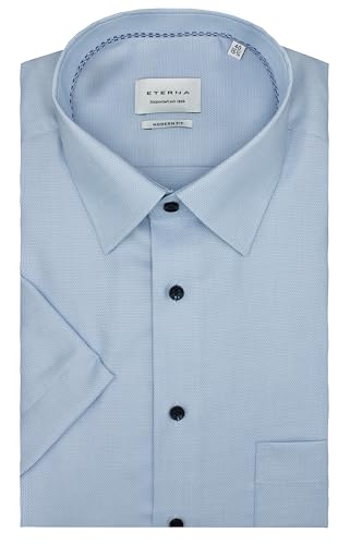 ETERNA Herren Kurzarm Hemd MODERN FIT | Struktur Hellblau | 100% Baumwolle | Kentkragen Gr. 41 ETERNA Herren Kurzarm Hemd MODERN FIT | Struktur Hellblau | 100% Baumwolle | Kentkragen Gr. 41 von ETERNA