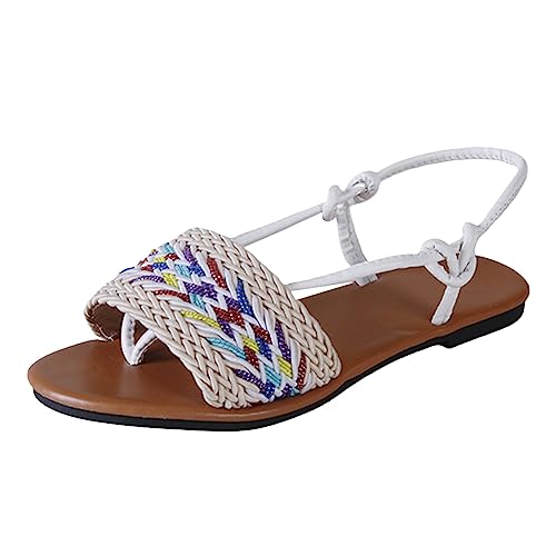 ETHKIA Sommerschuhe Bequeme Sandalen Damen Elegant Hausschuhe Damen Sommerschuhe Tanzschuhe Damen Trekking Sandaletten Damen Stoßfest Sport- & Outdoorsandalen für Damen von ETHKIA