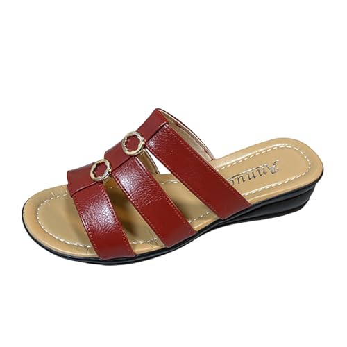 ETHKIA Sommerschuhe Geschlossene Sandalen Damen Bequem Hausschuhe Damen Sommerschuhe Ballerinas Damen Walking Keilabsatz Schuhe Damen Stoßfest Sport- & Outdoorsandalen für Damen von ETHKIA