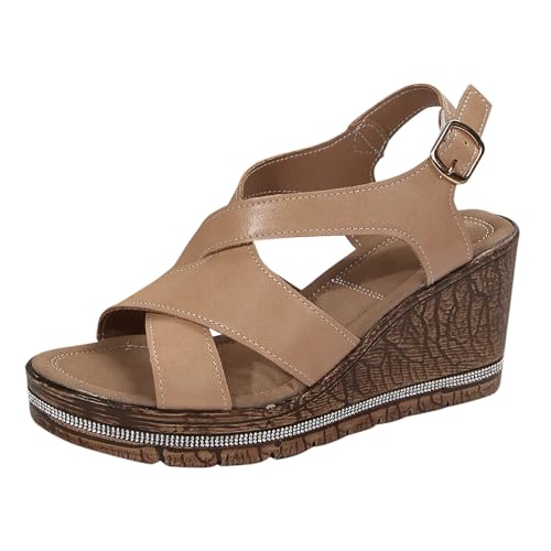 ETHKIA Sommerschuhe Geschlossene Sandalen Damen Bequem laufschuhe herren Sommerschuhe Plateau Schuhe Damen Walking Sandaletten Damen Mit Absatz Stoßfest Sport- & Outdoorsandalen für Damen von ETHKIA