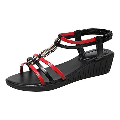 ETHKIA Sommerschuhe Sandalen Breite Füße Damen Bequem hausschuhe Sommerschuhe High Heels Sport Cowboy Stiefeletten Damen Sommerschuhe Sport- & Outdoorsandalen für Damen von ETHKIA