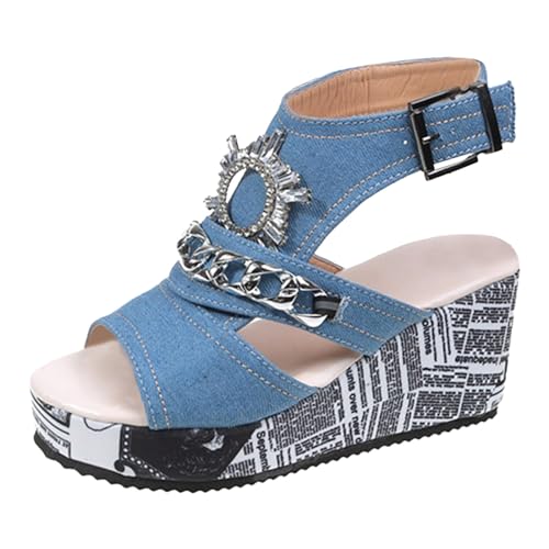 ETHKIA Sommerschuhe Sandalen Damen Elegant Sandalen Damen Sommerschuhe Tanzschuhe Damen Flach Hiking Ankle Boots Damen Stoßfest Sport- & Outdoorsandalen für Damen von ETHKIA