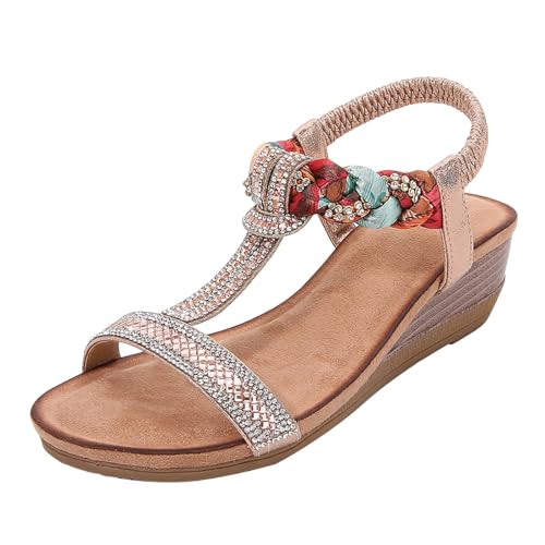 ETHKIA Sommerschuhe Sandalen Damen Mit Absatz Bequem Hausschuhe Herren Sommerschuhe Tanzschuhe Damen Walking High Heels Stoßfest Sport- & Outdoorsandalen für Damen von ETHKIA