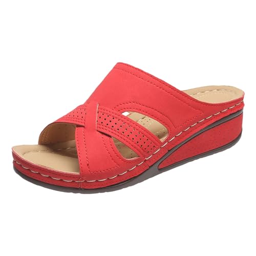 ETHKIA Sommerschuhe Sandalen Damen Sommer Bequem Elegant pantoletten damen Sommerschuhe Slings Damen Walking Sandaletten Damen Mit Absatz Stoßfest Sport- & Outdoorsandalen für Damen von ETHKIA